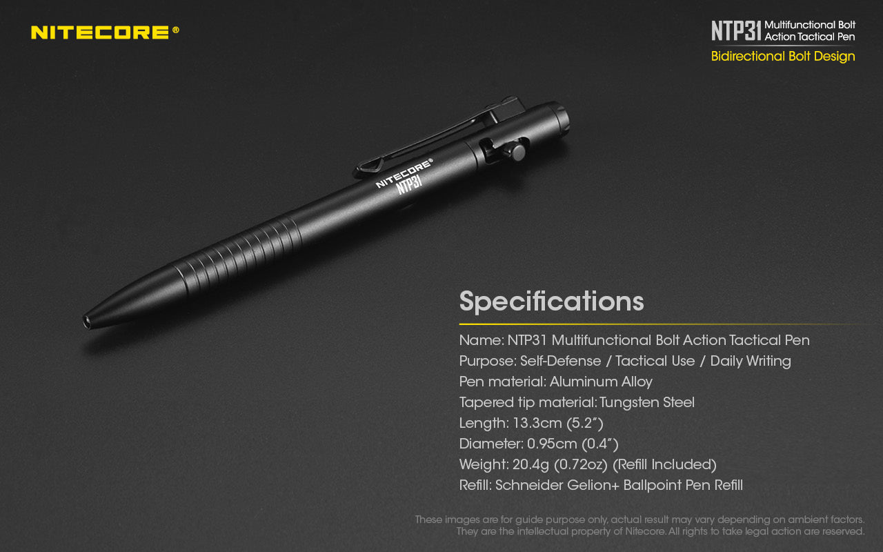 Nitecore NTP31 Aluminum Alloy Tactical Bolt Action Pen