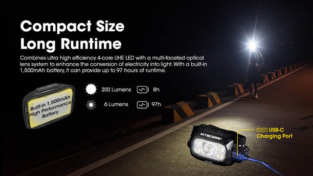 Nitecore NU30 500 Lumen USB-C Rechargeable Outdoor Headlamp - Ridge Toolbox