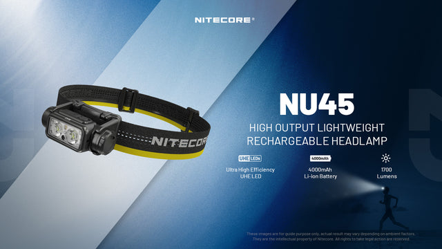Nitecore NU45 1700 Lumen USB-C Fast Charging Headlamp - Ridge Toolbox