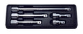 1/2 Sq. Dr. Extension Bar Set  50-250mm ABS Tray   5 pieces