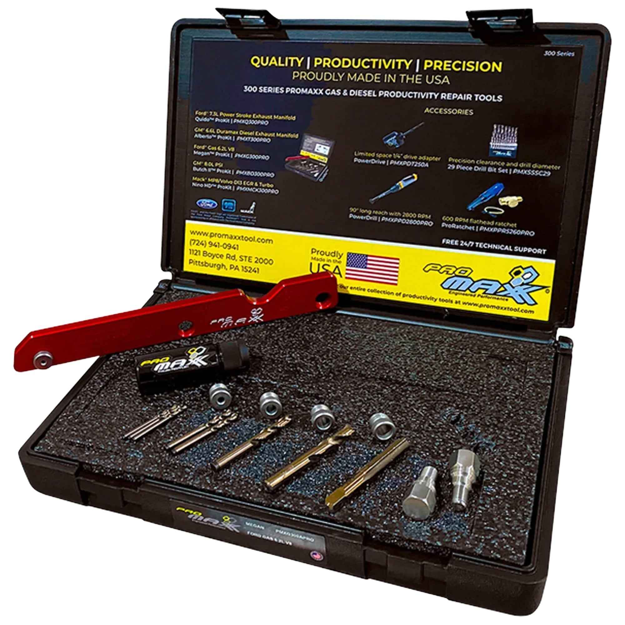 ProMAXX Ford Gas 6.2L V8 Engines Exhaust Manifold Broken Bolt Repair Kit - Megan