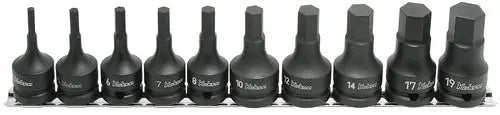 1/2 Sq. Dr. Bit Socket Set  4-19mm Hex Length 60mm  10 pieces