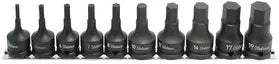 1/2 Sq. Dr. Bit Socket Set  4mm-19mm Hex 300mm  10 pieces