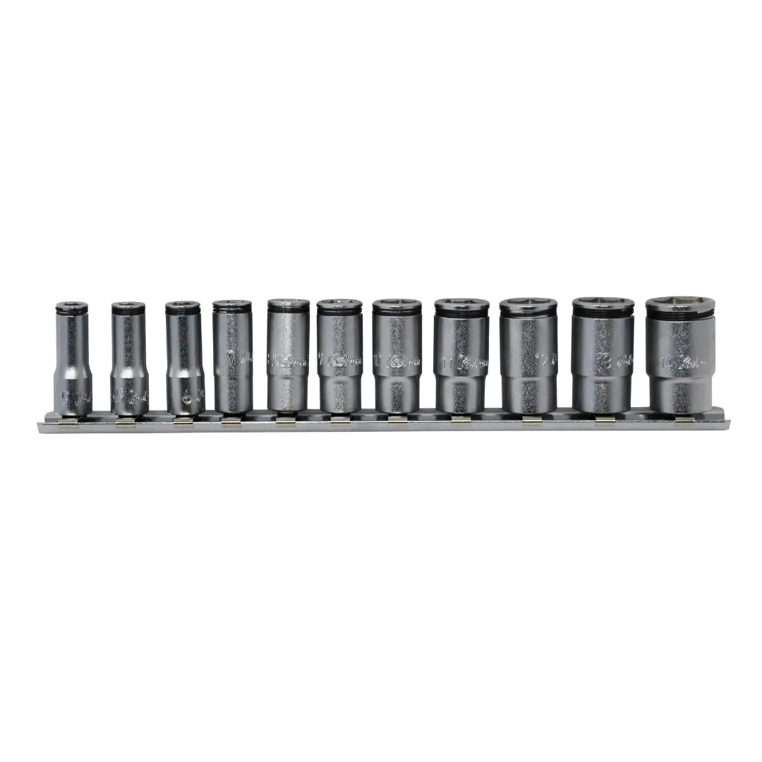 Special 1/4 Sq. Dr. Semi-Deep NUT GRIP® Socket Set  5-14mm - 11 pieces