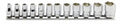 1/4 Sq. Dr. Socket Set  4-14mm 12 point 200mm  12 pieces