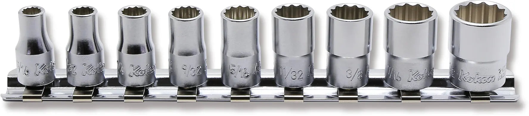 1/4 Sq. Dr. Socket Set  3/16-1/2 12 point 150mm  9 pieces