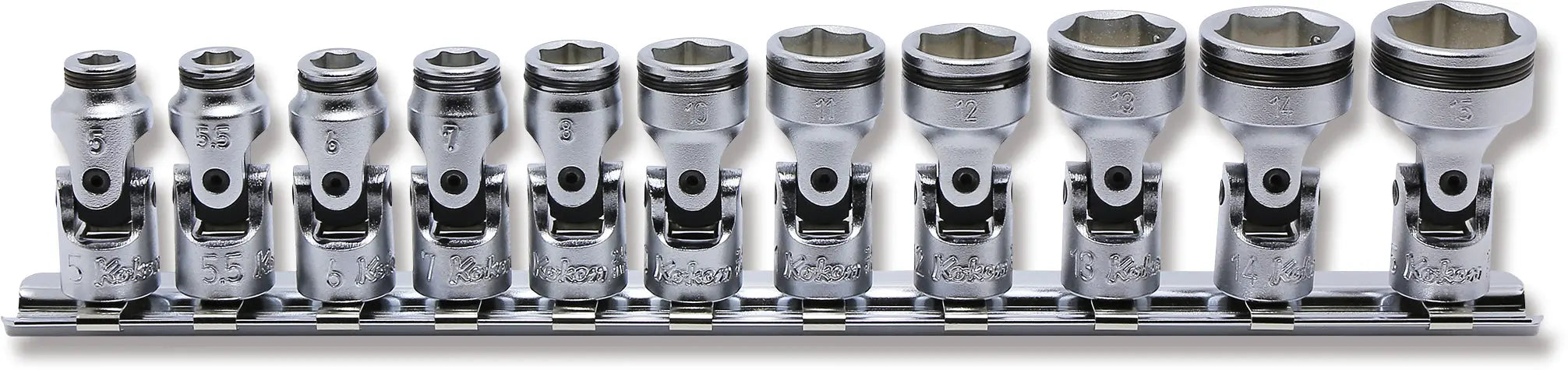 1/4 Sq. Dr. Universal NUT GRIP® Socket Set,  5mm-15mm - 11 pieces