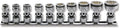 Ko-ken 1/4" Sq. Drive SAE Universal 12-Point NUT GRIP® 10 Piece Socket Set
