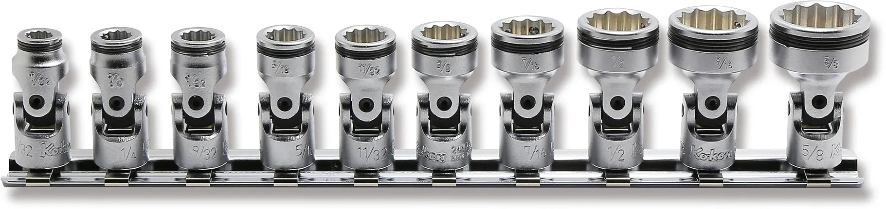 Ko-ken 1/4" Sq. Drive SAE Universal 12-Point NUT GRIP® 10 Piece Socket Set