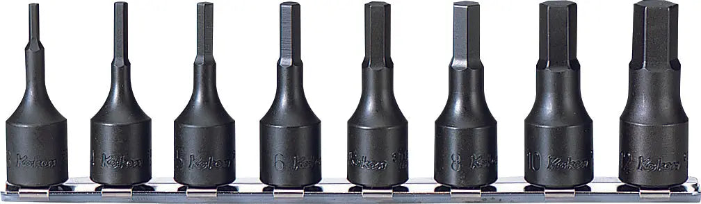 3/8 Sq. Dr. Bit Socket Set  3mm-12mm Hex 200mm  8 pieces