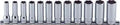 3/8 Sq. Dr. Socket Set  8mm-19mm Surface 300mm  12 pieces