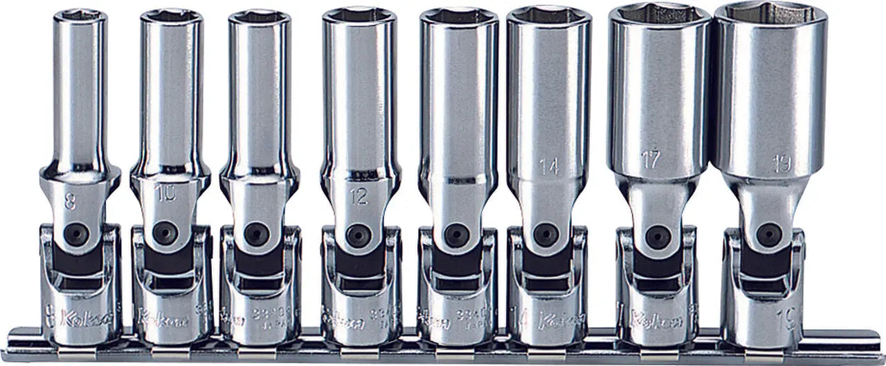 3/8 Sq. Dr. Universal Socket Set  8mm-19mm 6 point 200mm  8 pieces