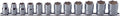 3/8 Sq. Dr. Socket Set  8-19mm 6 point 300mm  12 pieces