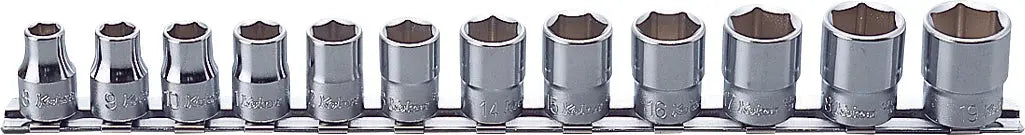 3/8 Sq. Dr. Socket Set  8-19mm 6 point 300mm  12 pieces