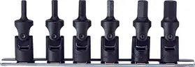 3/8 Sq. Dr. Universal Bit Socket Set  5mm-12mm Hex 150mm  6 pieces