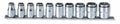 1/2 Sq. Dr. Socket Set  10-22mm Nut Grip 300mm  10 pieces