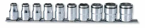 1/2 Sq. Dr. Socket Set  10-22mm Nut Grip 300mm  10 pieces