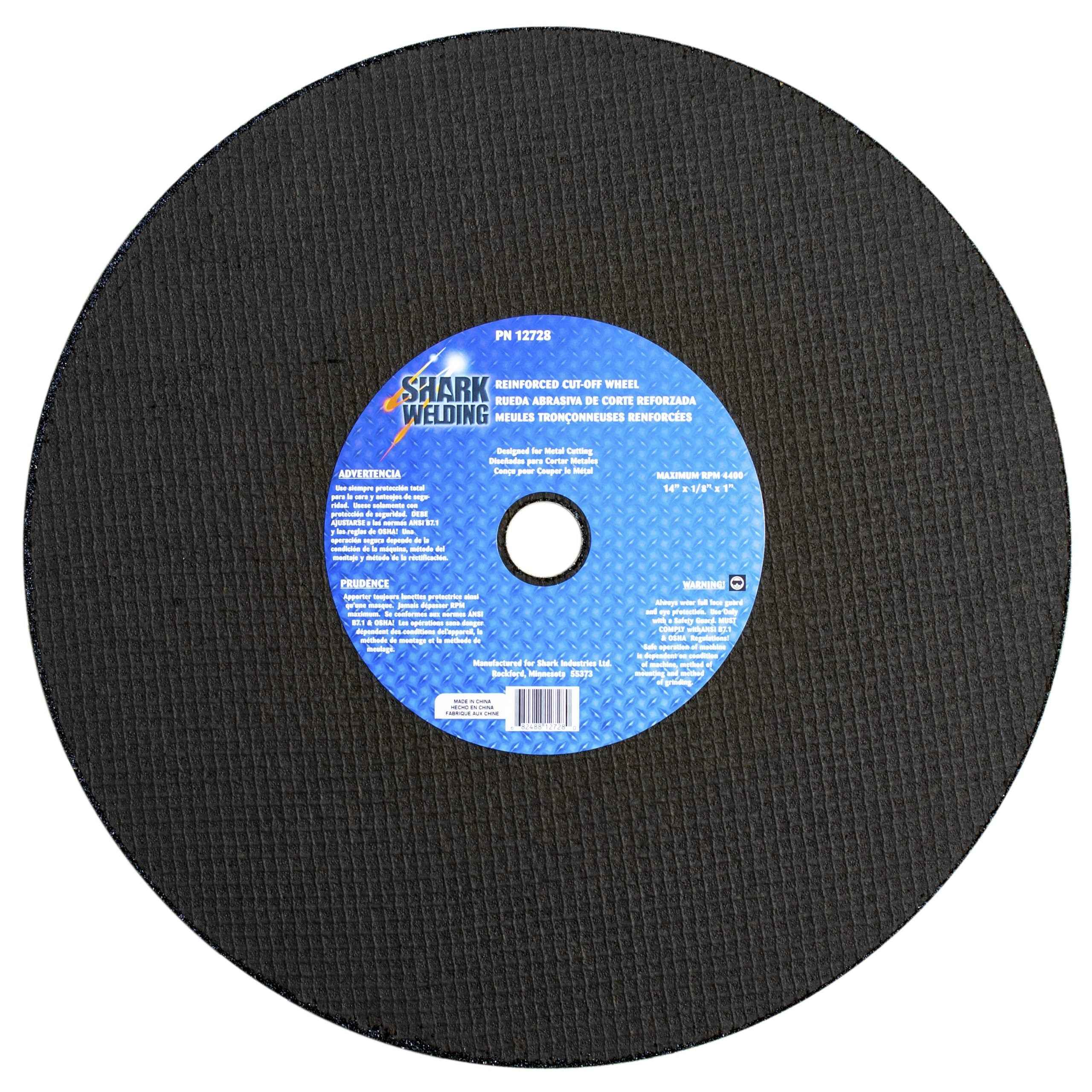 Shark Industries - 5 PK | Cut-Off Wheel – Aluminum Oxide – Double Reinforced – 14″ x 1/8″ x 1″ – 36 Grit