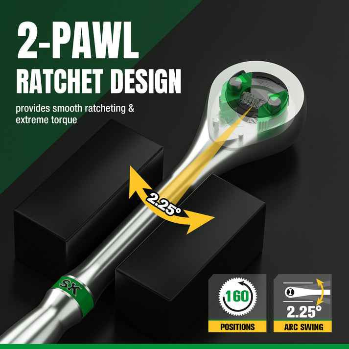 SK Tools USA - 160-Position Drive Ratchet Set (1/4 in, 3/8 in, 1/2 in)