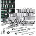 SK Tools USA - 1/4" & 3/8" Drive, 105 Piece, 6 Point, Shallow & Deep, SAE & Metric Chrome Socket Set
