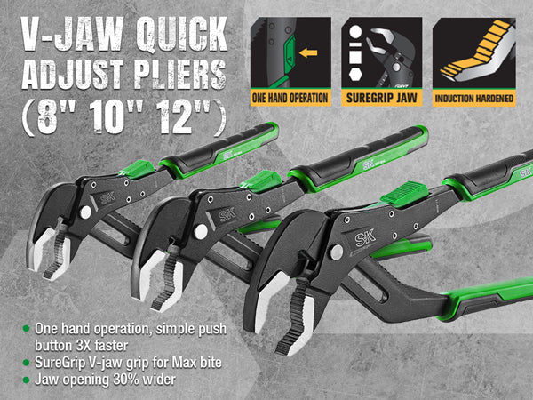 SK Tools USA - 5 Piece Dual-Material Multi-Purpose Pliers Set