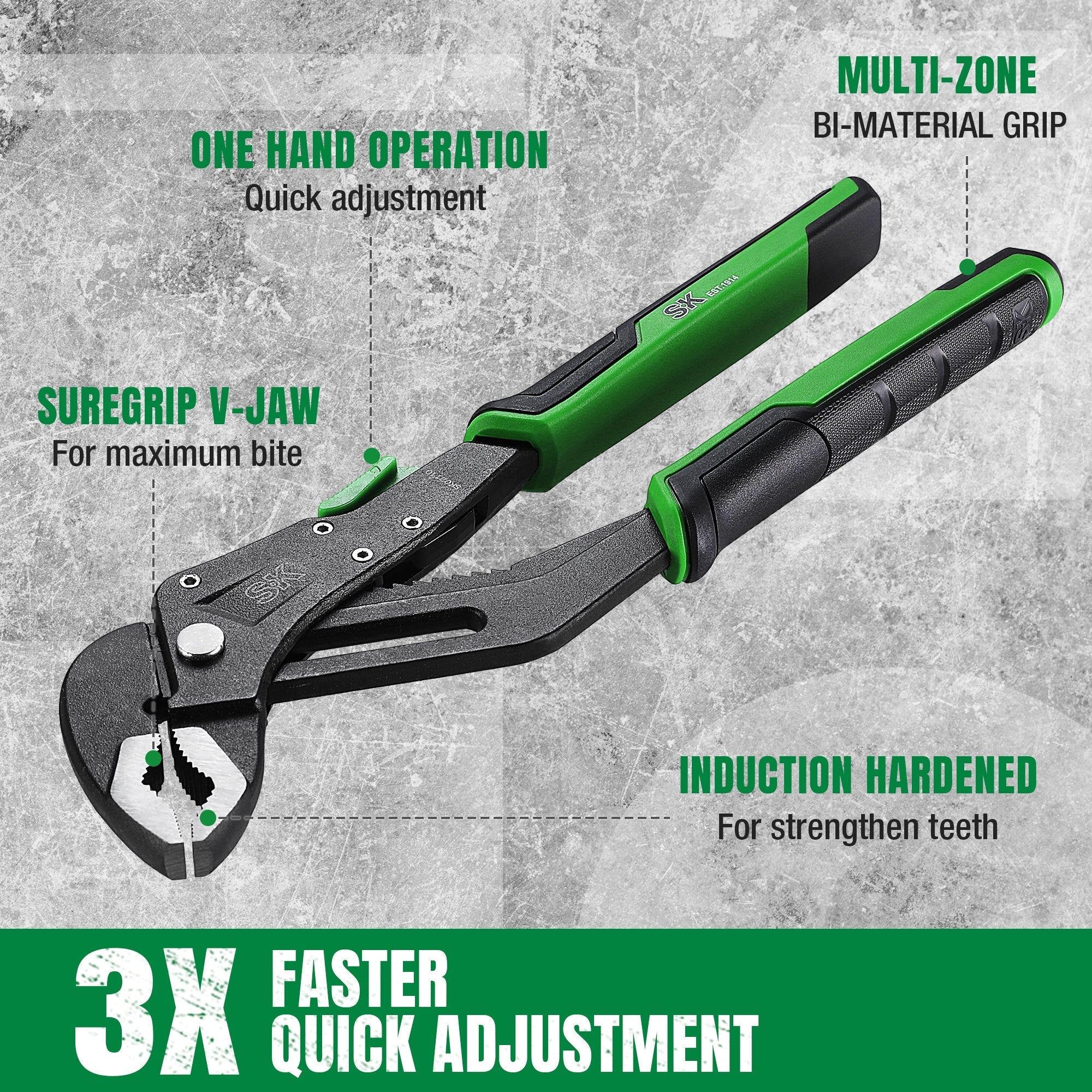 SK Tools USA - 5 Piece Dual-Material Multi-Purpose Pliers Set