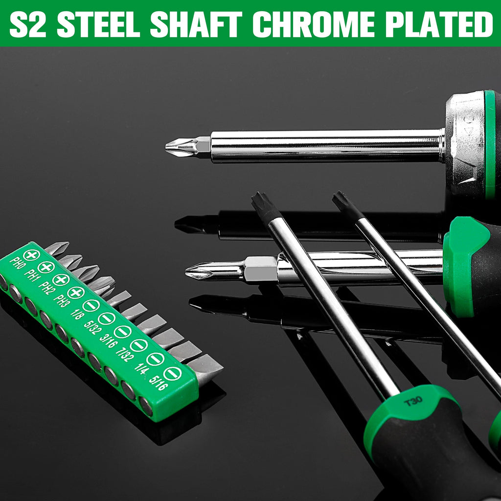SK Tools USA - 69 Piece Dual-Material Screwdriver Set with Magnetic Bit Holder