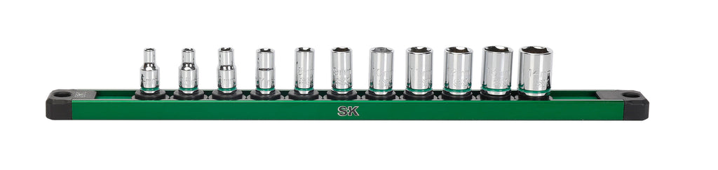 SK Tools USA - 1/4" Drive, 11 Piece, 6 Point, Metric, Standard Chrome Socket Set
