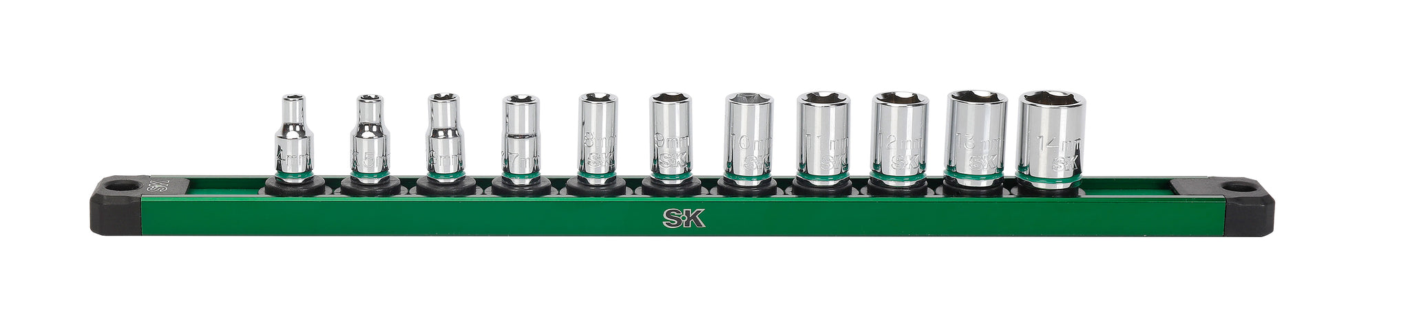 SK Tools USA - 1/4" Drive, 11 Piece, 6 Point, Metric, Standard Chrome Socket Set