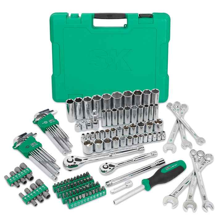 SK Tools USA - 1/4" & 3/8" Drive, 137 Piece, 6 Point, Shallow & Deep, SAE & Metric Mechanics Tool Set, #SK01540