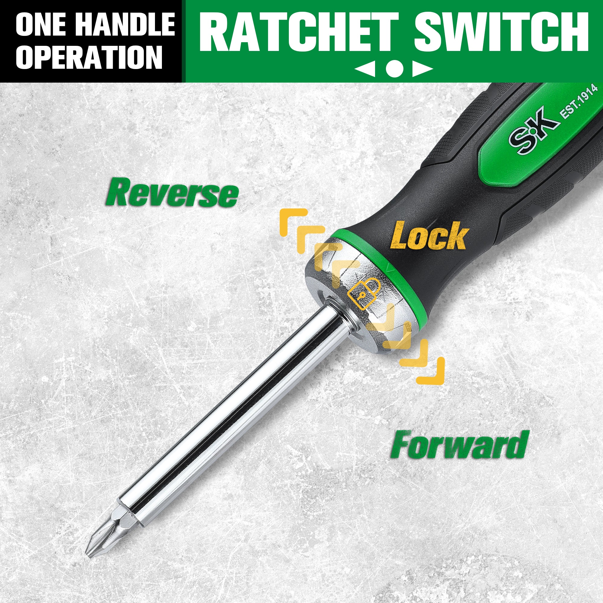 SK Tools USA - 7-in-1, 216-Position Reversible Ratcheting Screwdriver