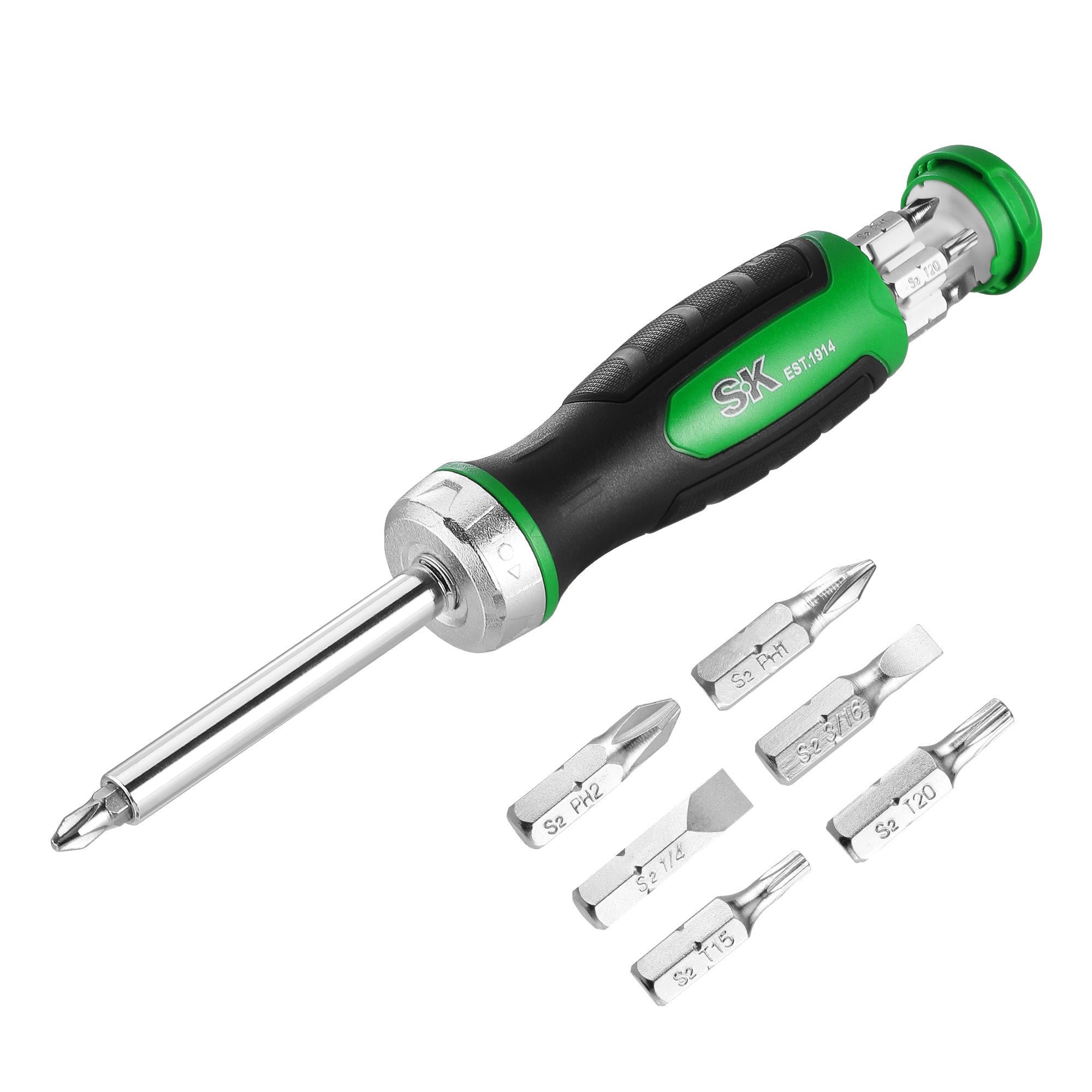 SK Tools USA - 7-in-1, 216-Position Reversible Ratcheting Screwdriver