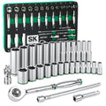 SK Tools USA - 30 Piece 1/4" Drive, 6 Point, Standard & Deep, Metric Chrome Socket Set