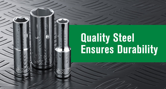 SK Tools USA - 1/2" Drive, 11 Piece, 6 Point, SAE, Deep Chrome Socket Set