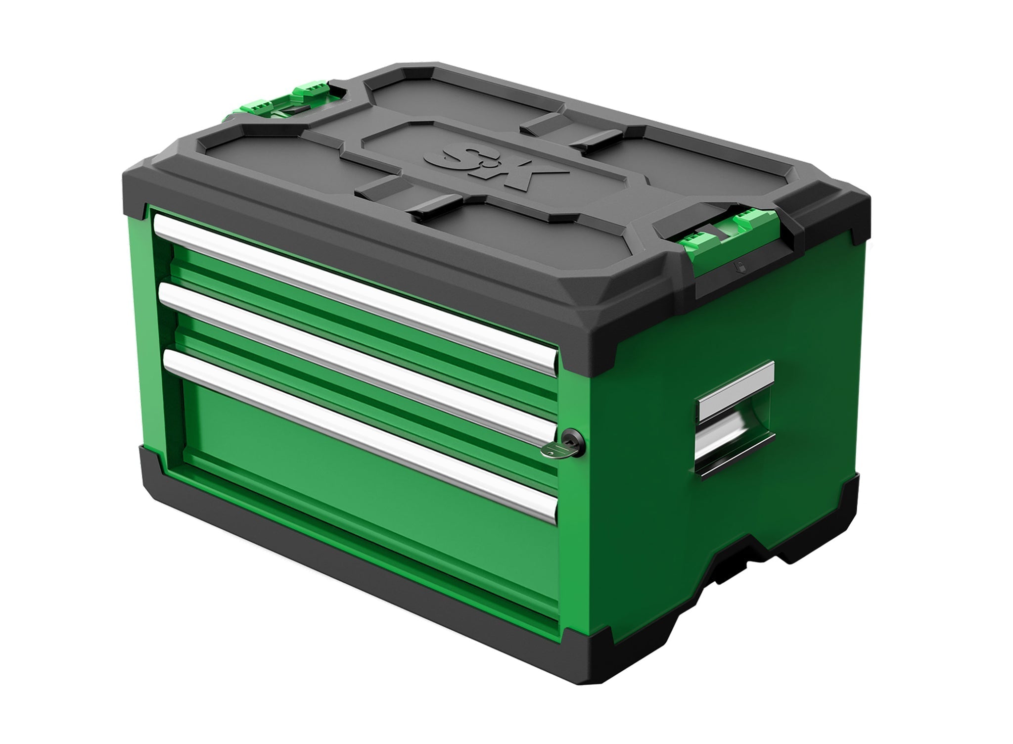 SK Tools USA - Modular Stackable Storage Tool Box, 3-Drawer Steel Box: 2 Shallow, 1 Deep