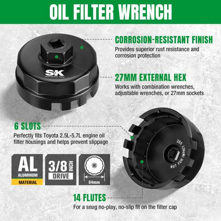 SK Tools USA - Cup-Style Oil Filter Wrench, #SK03485