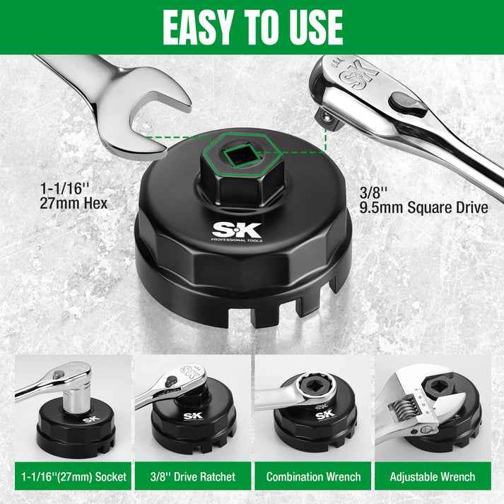 SK Tools USA - Cup-Style Oil Filter Wrench, #SK03485
