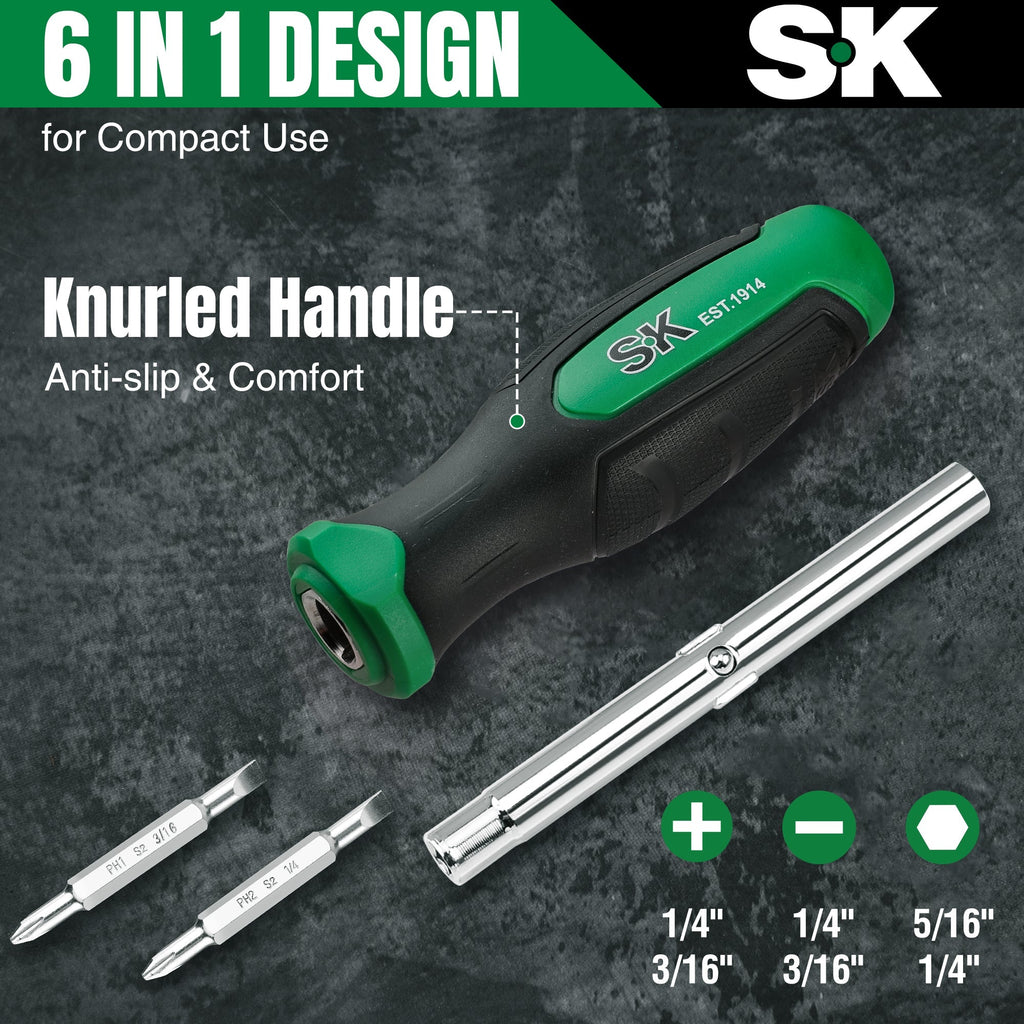 SK Tools USA - 6-in-1 Screwdriver