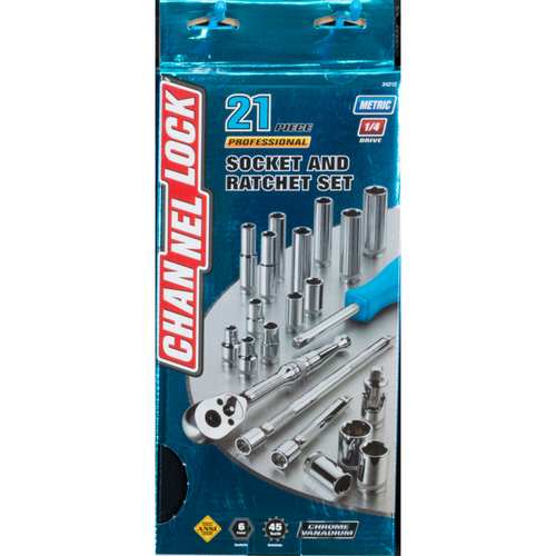 Channellock 21pc 1/4" Metric Drive Socket Set