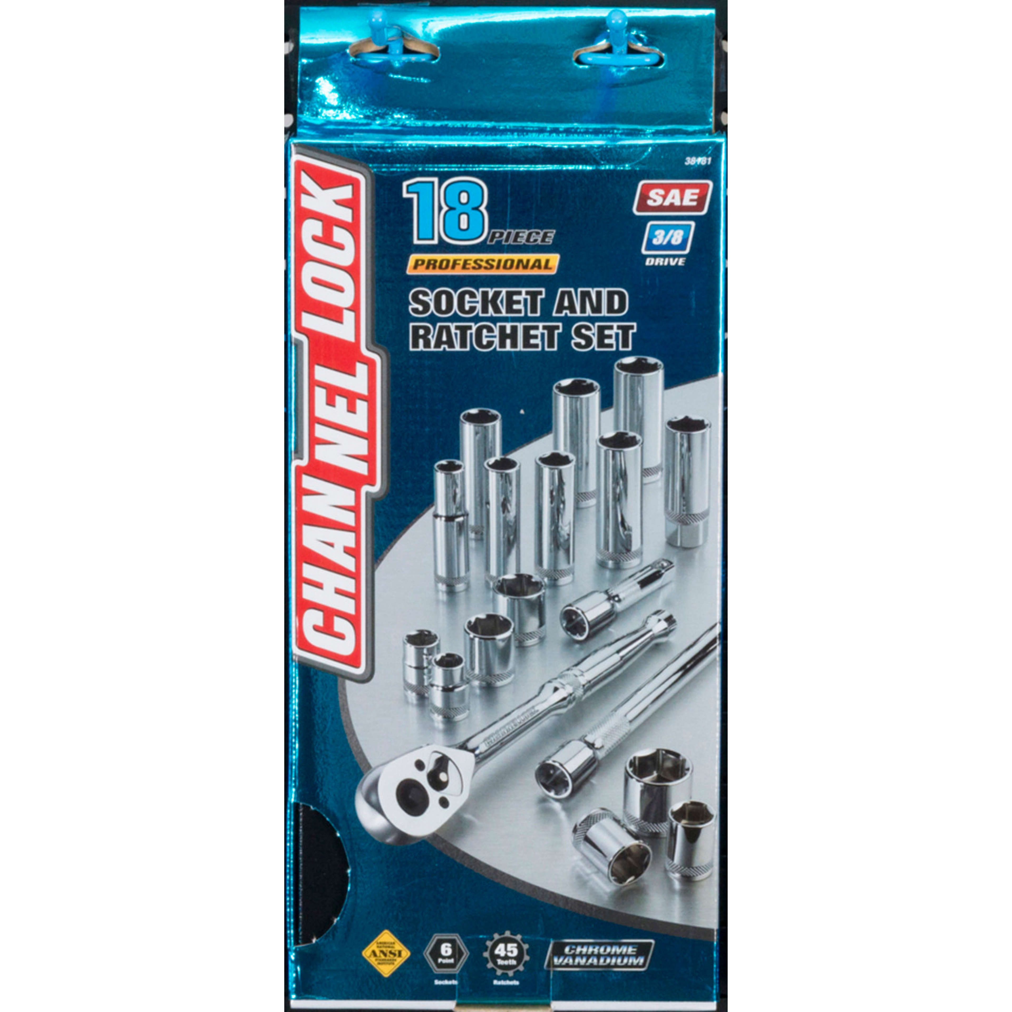 Channellock 18pc 3/8" SAE Drive Socket Set Description