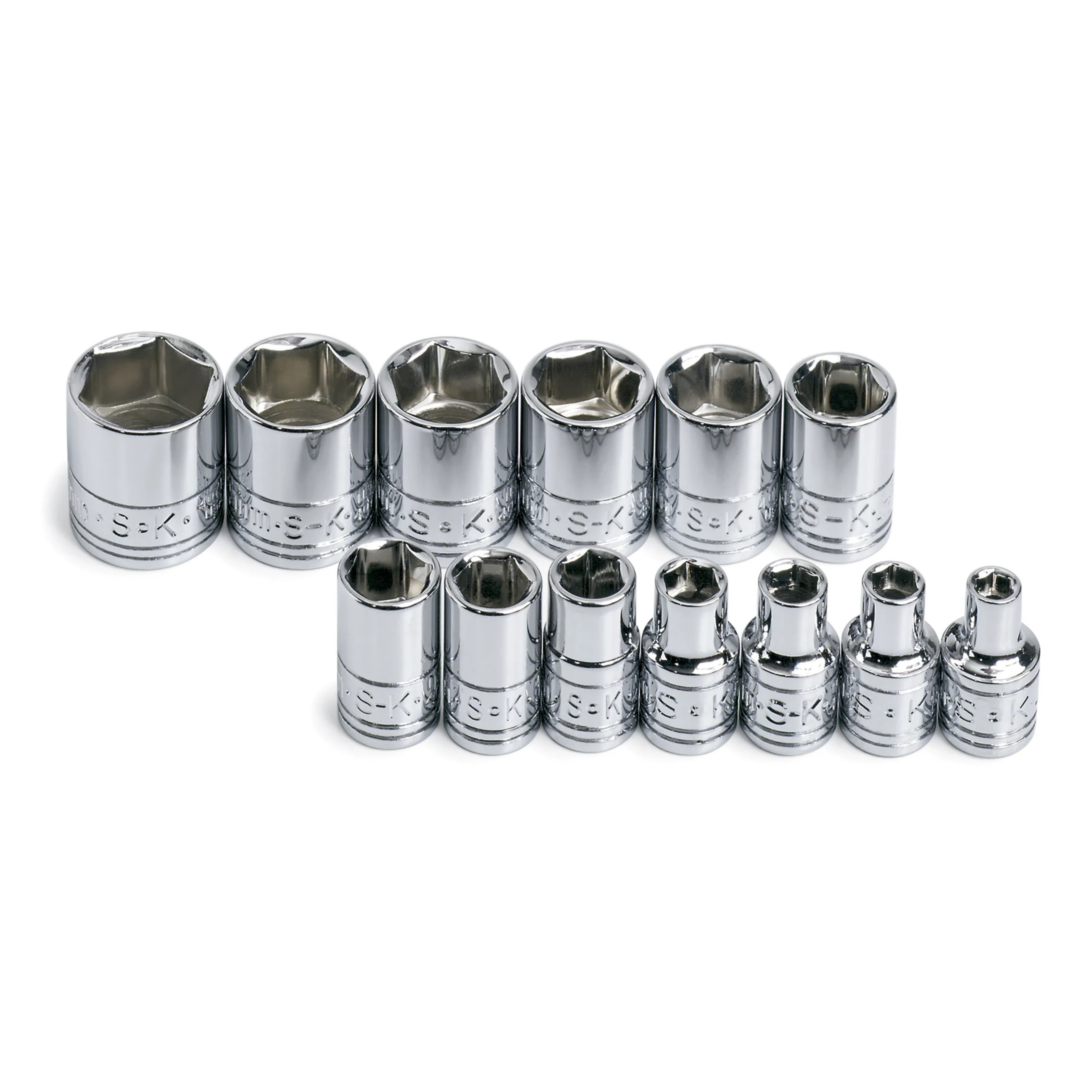 SK Tools USA - 13 Piece 1/4" Drive 6 Point Standard Metric Chrome Socket Set