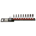 Sonic Tools - Bit Socket Set HEX 1/4" on Rail, 9-PCS.