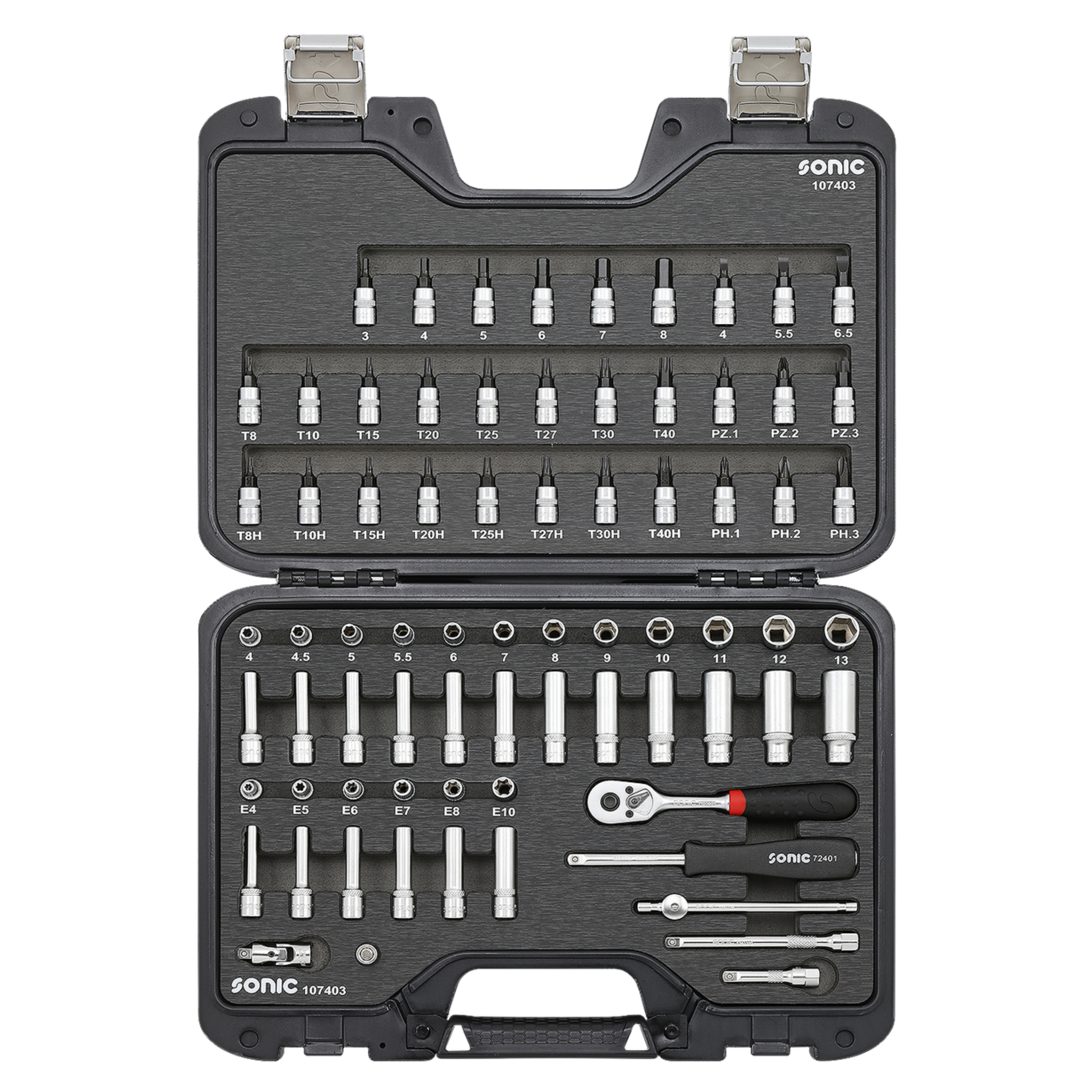 Sonic Tools - MCS Combination Set 1/4'', 74-pcs
