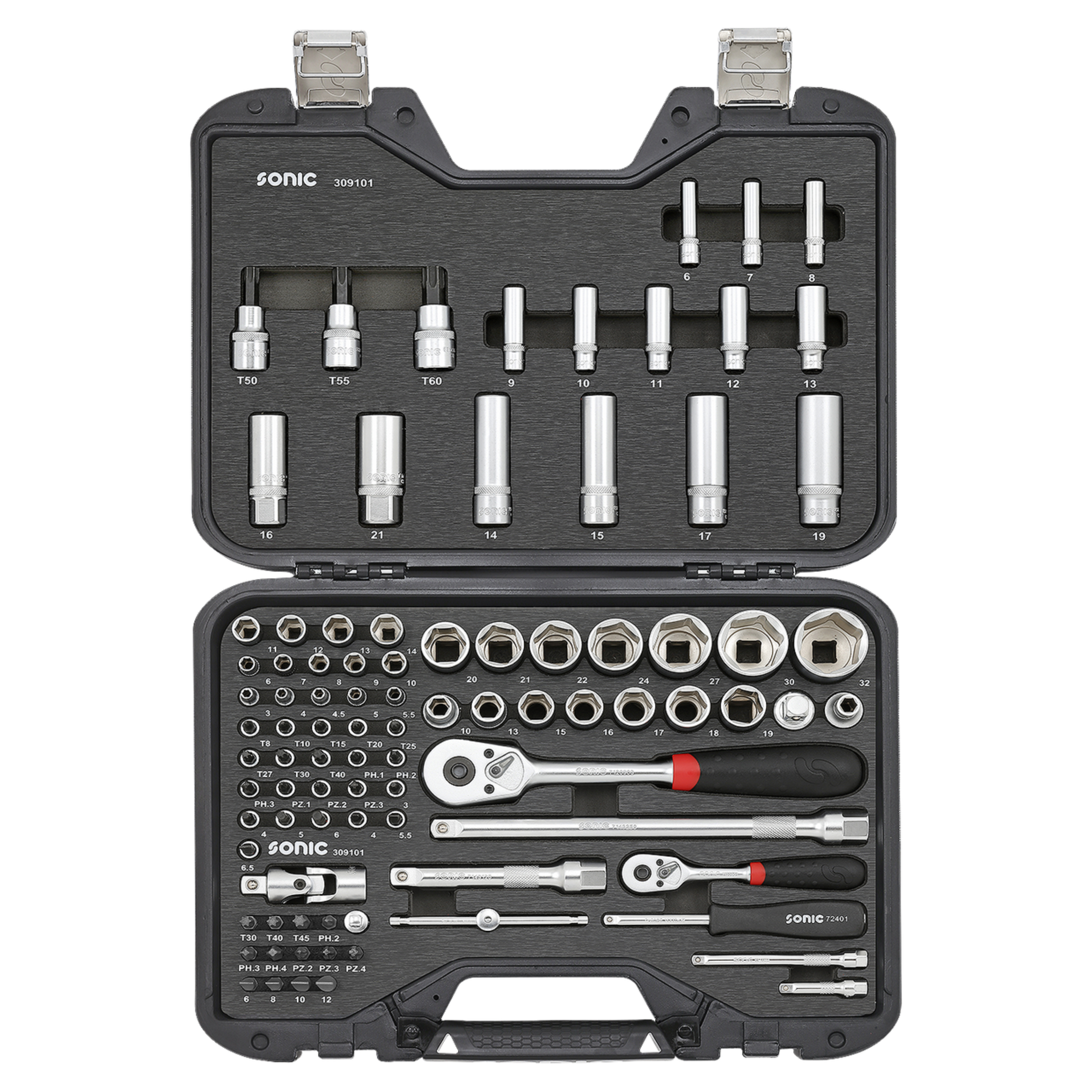 Sonic Tools - MCS Metric Combination Set 1/4" 1/2", 91-PCS - Ridge Toolbox