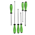VIM Tools - 6 PC. PHILLIPS/FLAT GREEN SCREWDRIVER SET, S2 STEEL