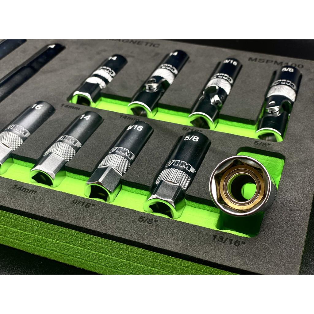VIM Tools - 12 Piece 3/8″ Dr. Magnetic Spark Plug Master Set