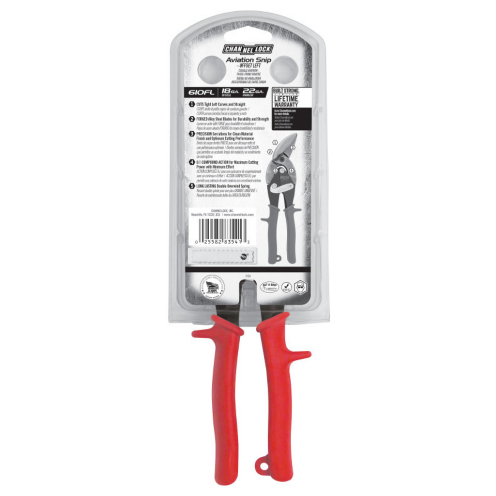 Channellock 10-Inch Offset Left Aviation Snip