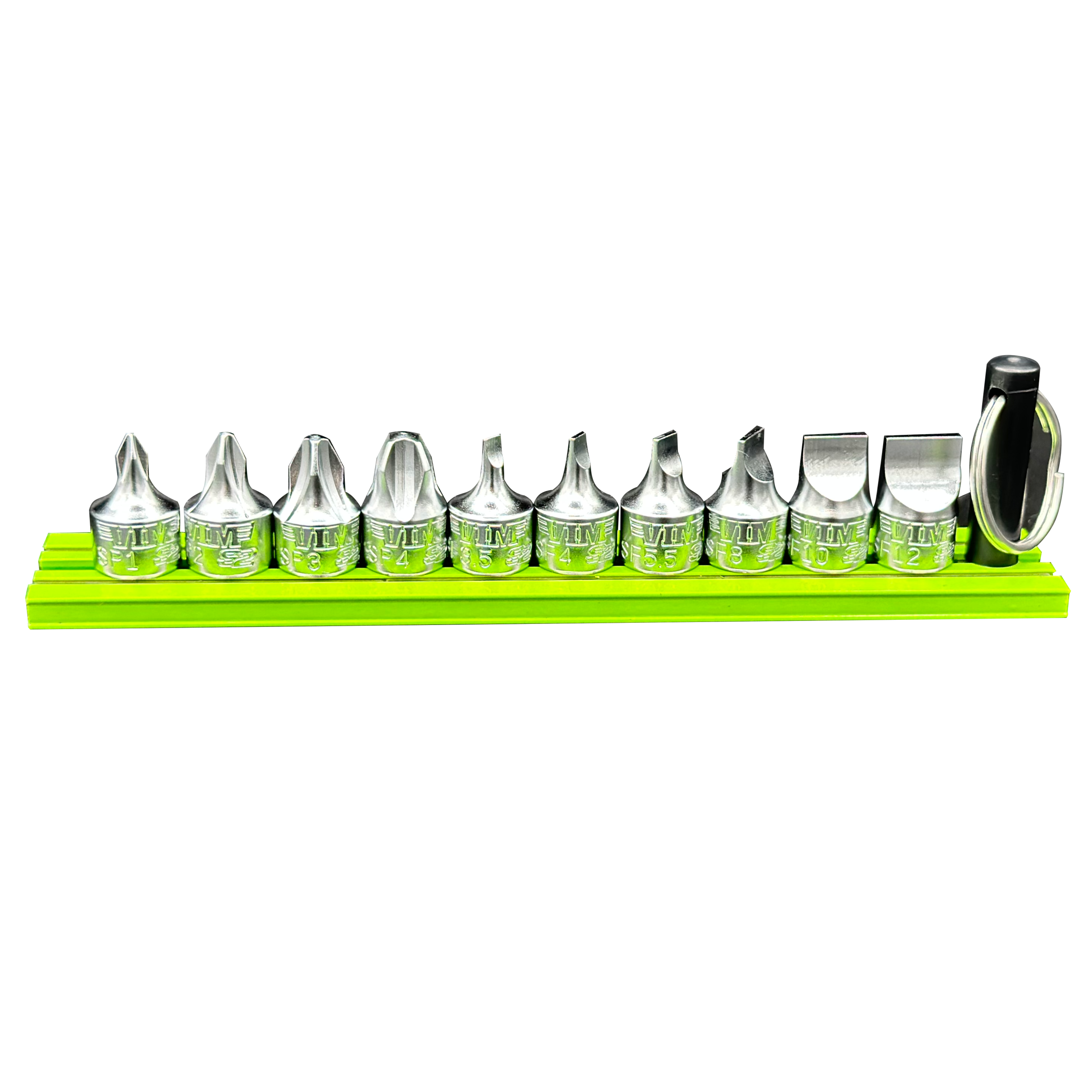 VIM Tools - Stubby Flat and Philips Set 10pc 1/4″ Square Drive S2 Drivers, 6 Flat Drivers, 4 Philips (SFP)