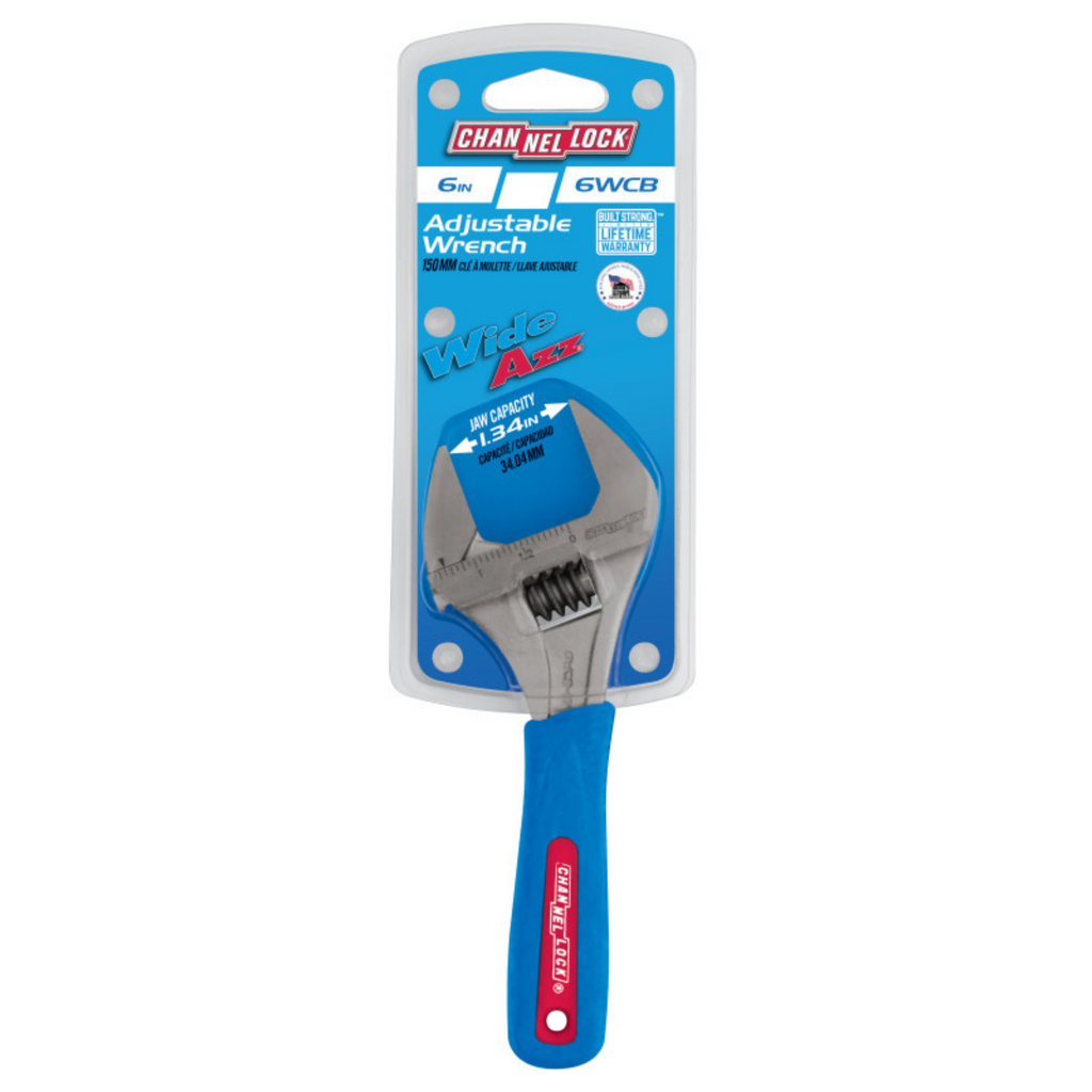 Channellock 6-Inch CODE BLUE® WideAzz® Adjustable Wrench