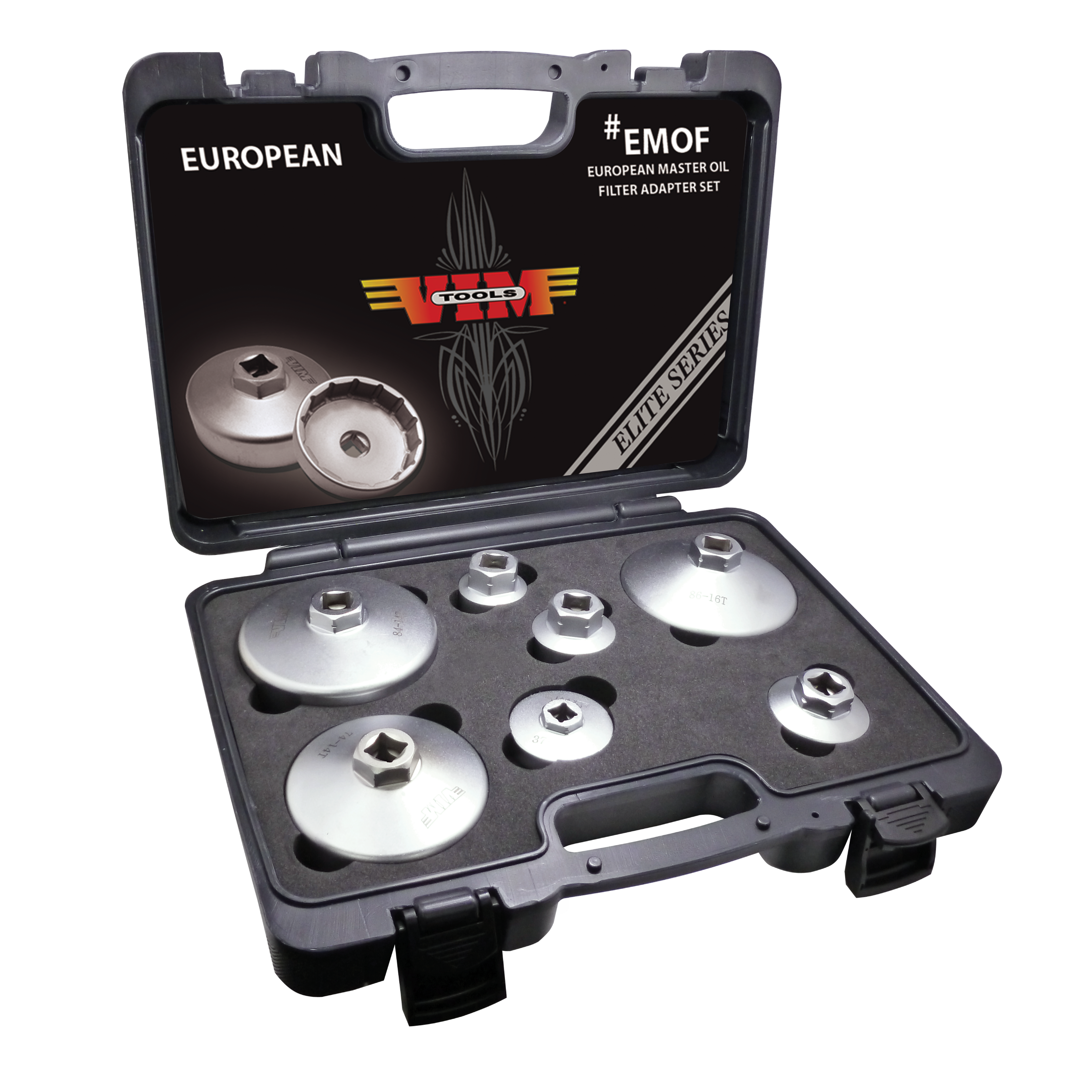 VIM Tools - EUROPEAN Master Oil Filter Adapter Set, Forged 7 pc